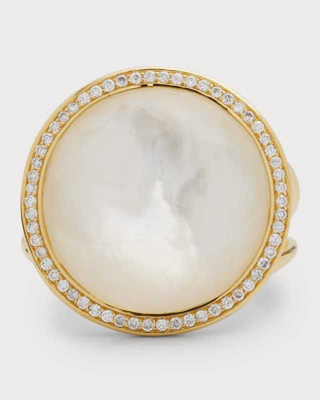 Medium Ring in 18K Gold with Diamonds